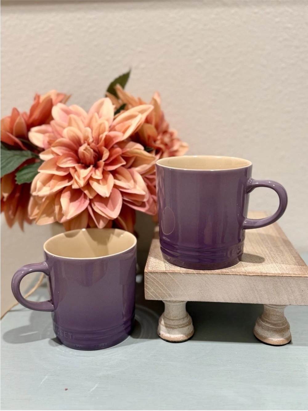 Le Creuset Stoneware London Coffee Mugs 12oz / 350ml ~ ULTRAVIOLET ~ Set of 2